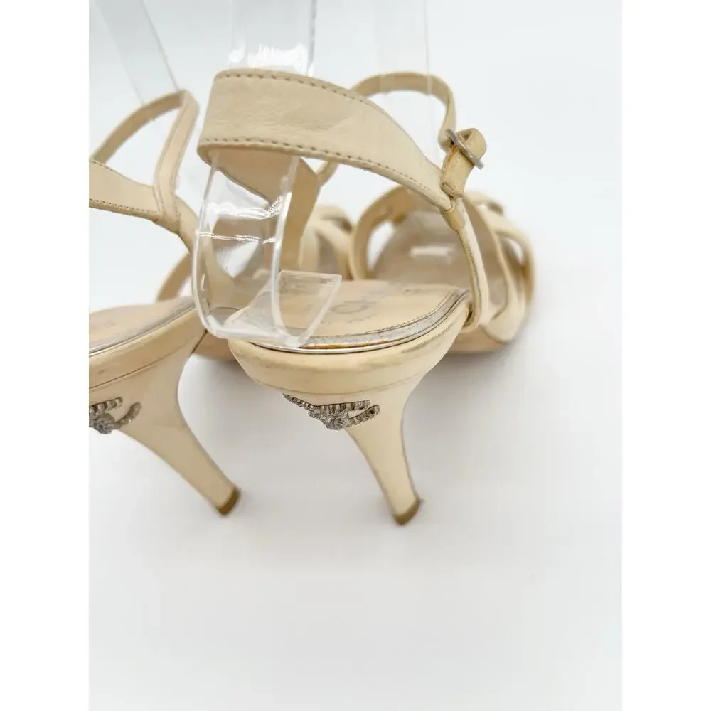 CHANEL cream leather